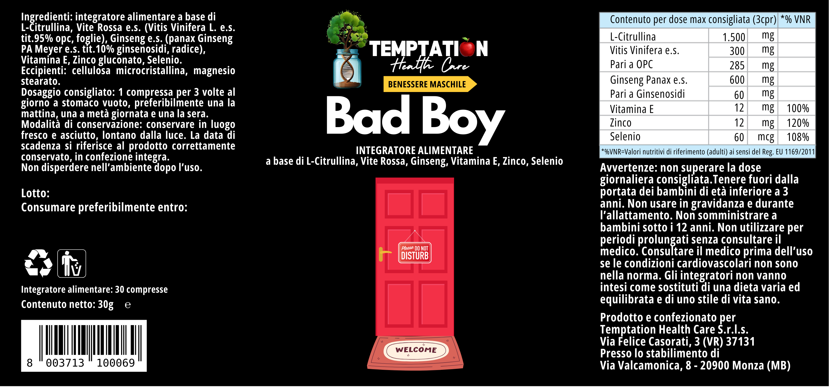 Bad Boy |  Integratore naturale prestazioni maschili